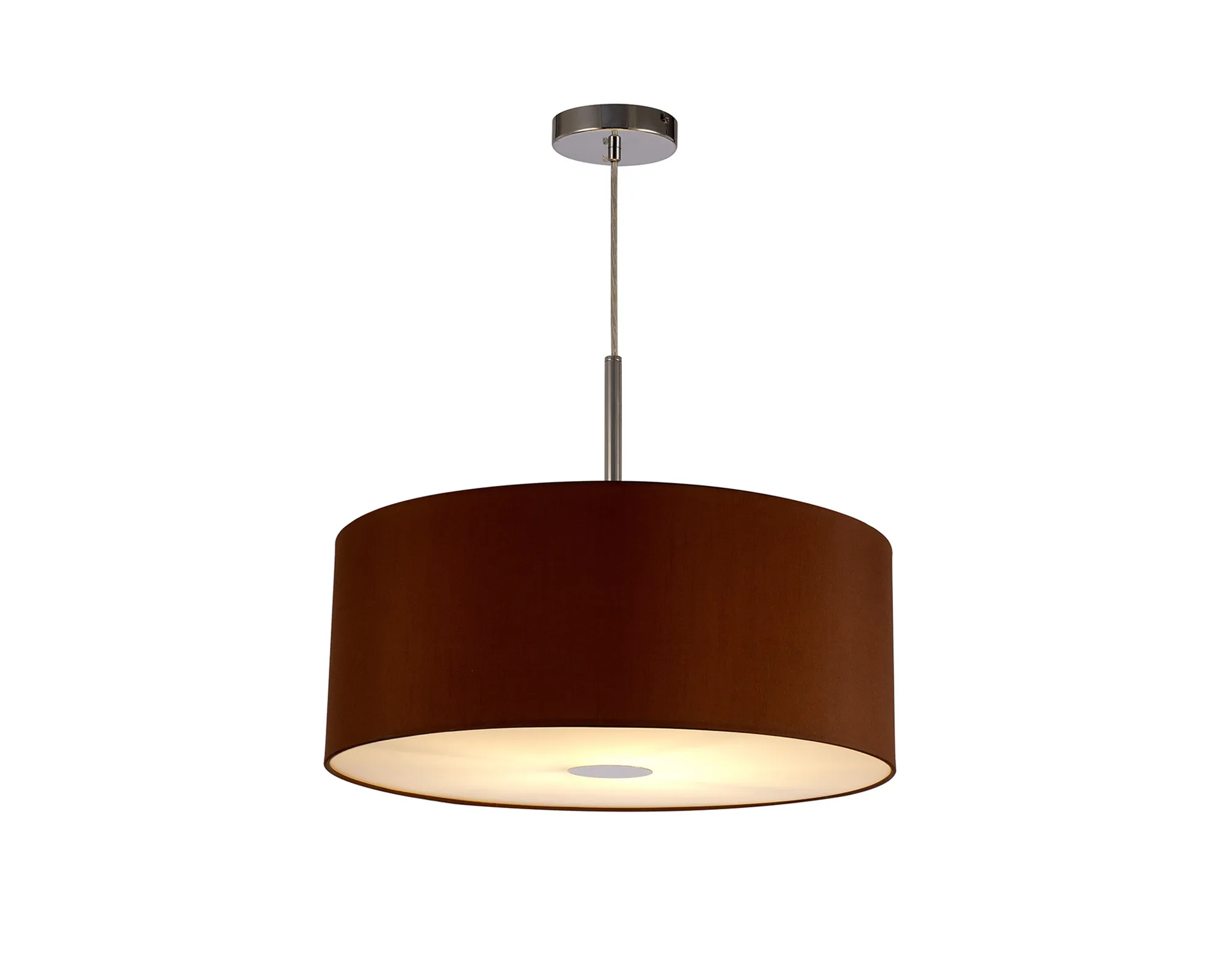 Baymont 50cm Pendant 1 Light Polished Chrome, Raw Cocoa/Grecian Bronze, Frosted Diffuser DK0146  Deco Baymont CH RC
